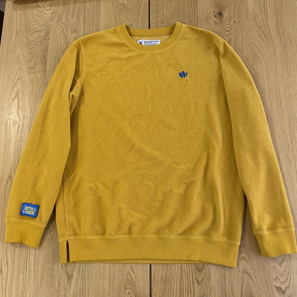 Dutch Bros. Terry sweatshirt men's XL Marigold Yellow long sleeve